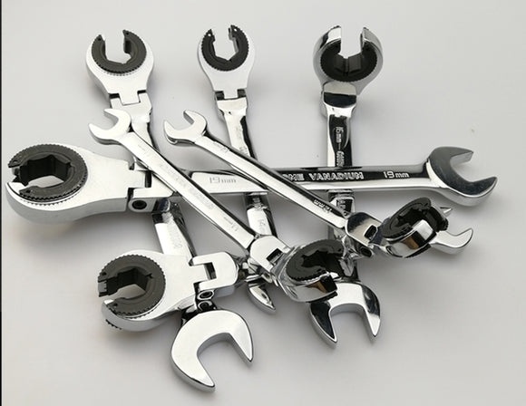CONVENIENT TUBING RATCHET WRENCH WITH FLEXIBLE HEAD - RELIABLE & EASY TO USE