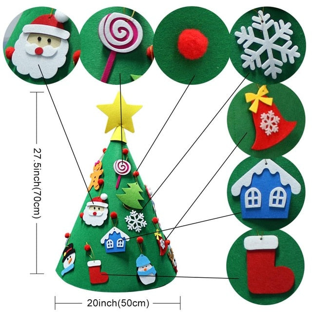New 3D Felt Christmas Tree Pendant