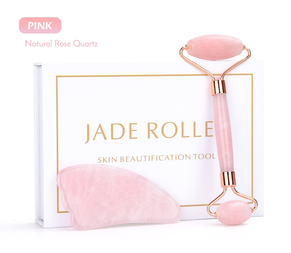 Natural Facial Beauty Massage Tool Jade Roller Face Thin massager