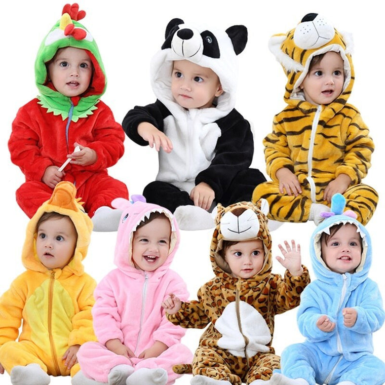 Baby Cartoon Hooded Jumpsuit