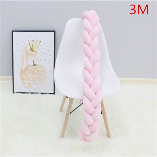 PLUSH BRAIDED BABY BUMPER CRIB CUSHION
