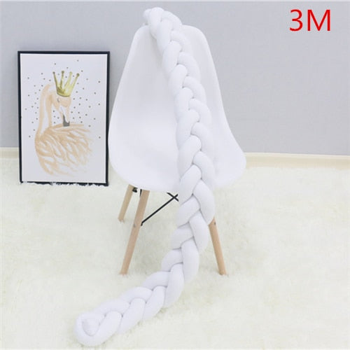 PLUSH BRAIDED BABY BUMPER CRIB CUSHION