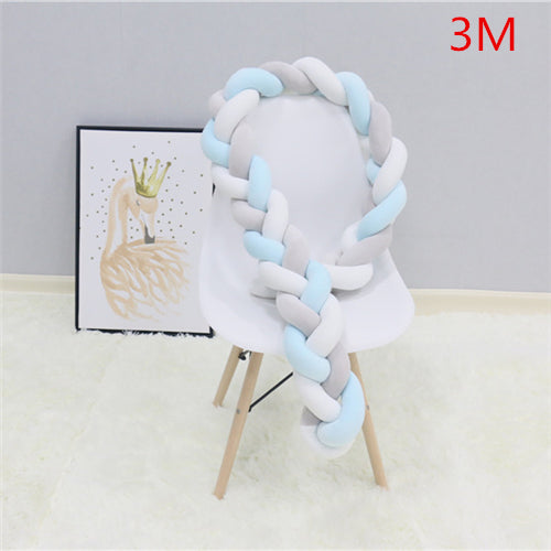 PLUSH BRAIDED BABY BUMPER CRIB CUSHION