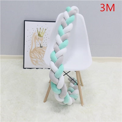 PLUSH BRAIDED BABY BUMPER CRIB CUSHION