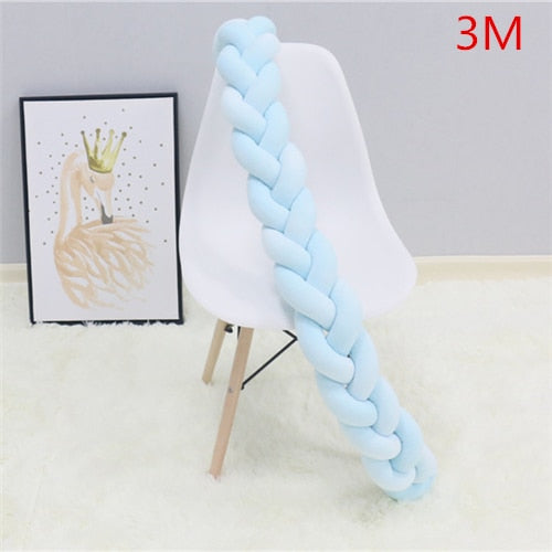 PLUSH BRAIDED BABY BUMPER CRIB CUSHION
